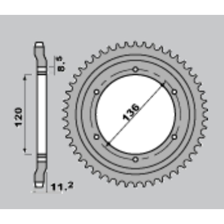 JR rear sprocket 827 47 YAMAHA TZR 125R '91 (ITALY)