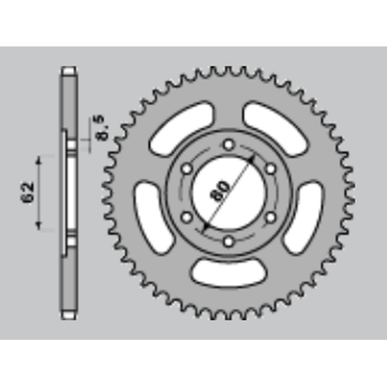 JR rear sprocket 842 52 (184252JT) YAMAHA XT 350 '85-'98