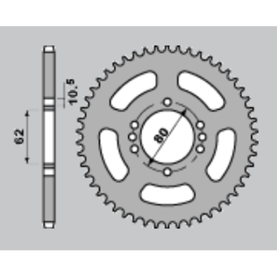 JR rear sprocket 843 48 YAMAHA DT80LC