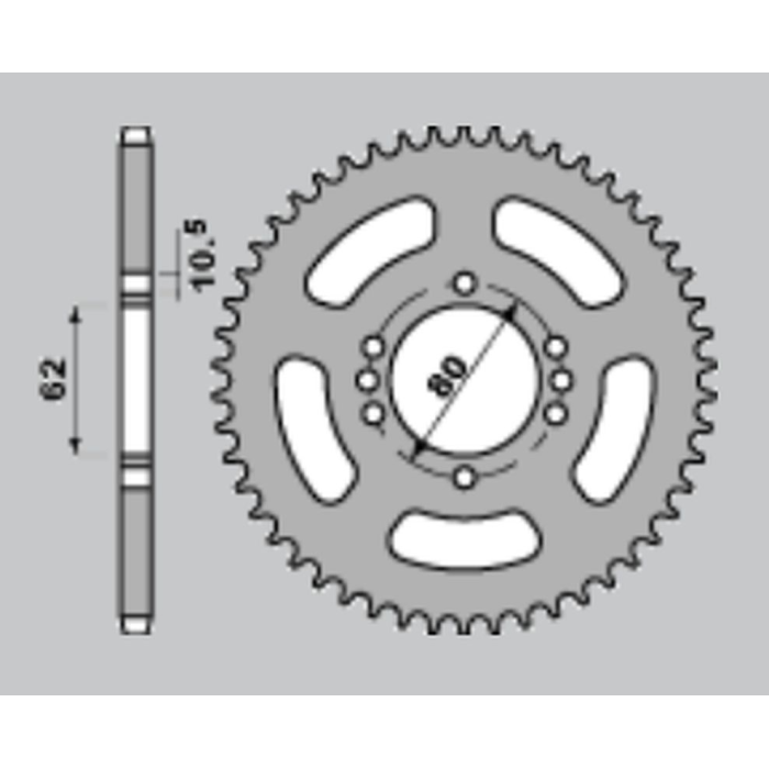JR rear sprocket 843 48 YAMAHA DT80LC