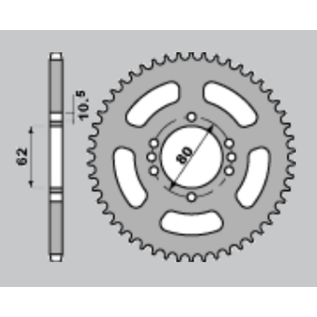 JR rear sprocket 843 48 YAMAHA DT80LC