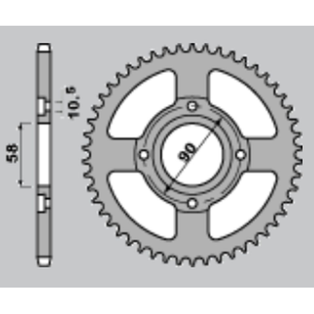 CHT rear sprocket 279 40 HONDA HONDA MTX 125R 83-94 (279-40) (JTR27.40, JTR273.40)