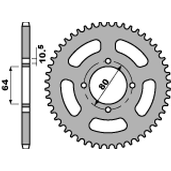 PBR rear sprocket 4394 36 YAMAHA YFA BREEZE '89-'04, YFM 125 GRIZZLY '04-'12 (JTR1910.36) (pitch 520) (STD.+4)