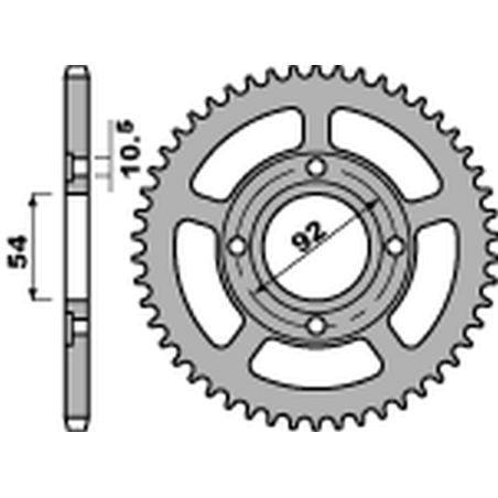 PBR rear sprocket 4432 45 F YAMAHA TZR 50 RR / X-POWER '03-'09 (JTR1078.45) (pitch 420) (STD.-2)