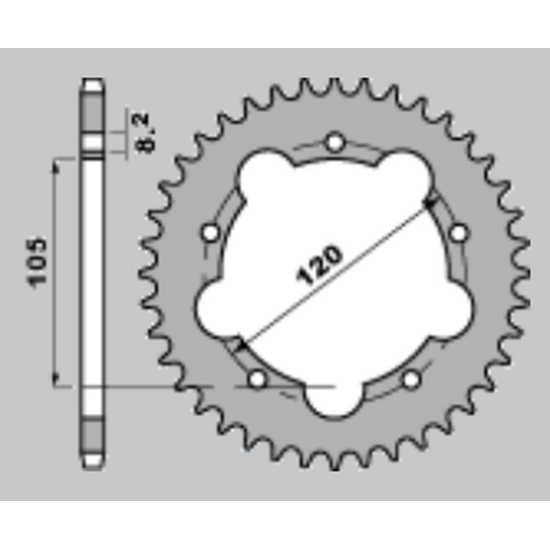 CHT rear sprocket 3565 45 APRILIA RX50 93-95 (2011-45) (chain 415)