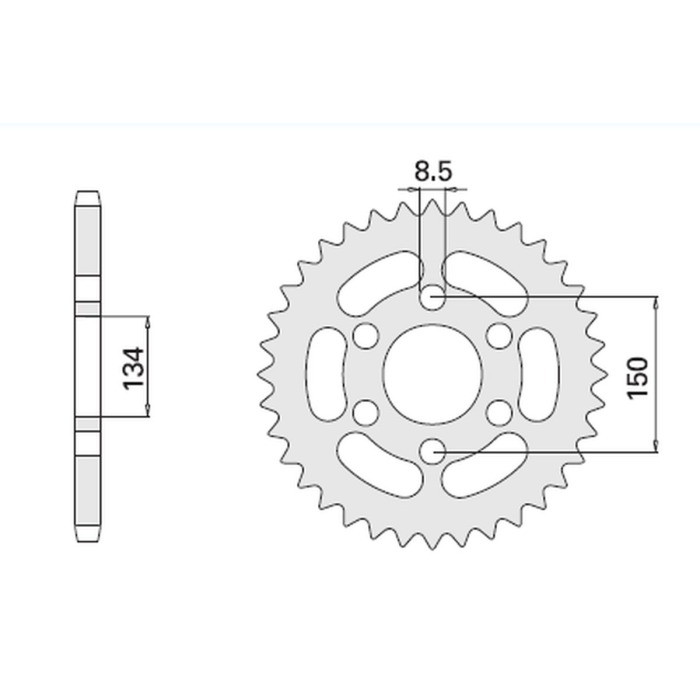CHT rear sprocket 463 46 KAWASAKI KMX 125 86-03 (-2) (463-46) (JTR.463.46)