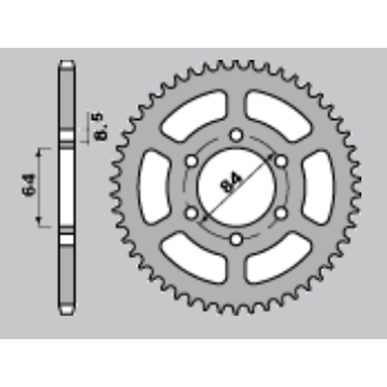 CHT rear sprocket 809 53 SUZUKI DR 125SE '94-'00 (JTR809.53)* (pitch 428) (809-53)