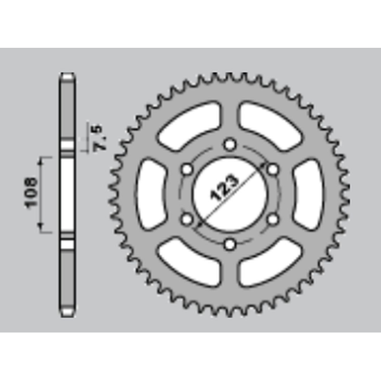 CHT rear sprocket 701 50 CAGIVA 50 COCIS 88-89 (695-50) (chain 415)