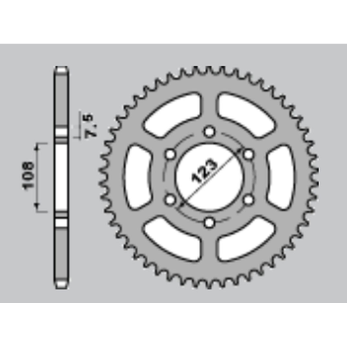 CHT rear sprocket 701 50 CAGIVA 50 COCIS 88-89 (695-50) (chain 415)