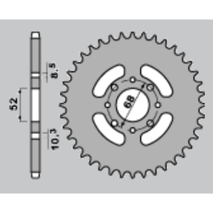 CHT rear sprocket 802 42 (802-42) KAWASAKI 100KE, SUZUKI JR 80