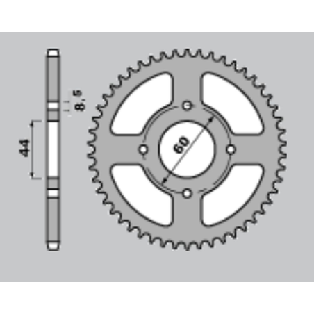 CHT galinė žvaigždė 832 42 (832-42) YAMAHA DT 80 MX