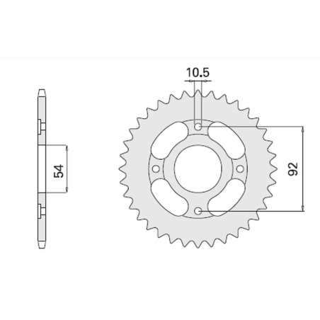 CHT galinė žvaigždė 835 48 (835-48) YAMAHA RD 125 , SR 125 TZR 125