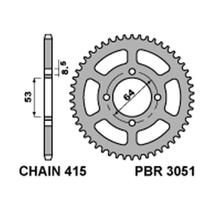 PBR rear sprocket 3051 50 F