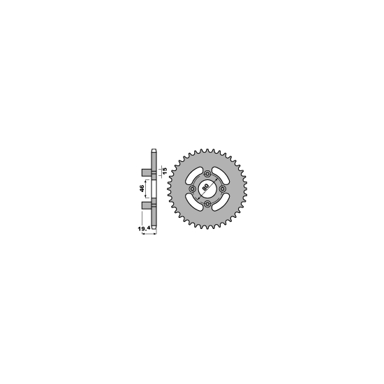 PBR rear sprocket 319 48 F MALAGUTI 50 ENDURO 86-91 (chain 415)