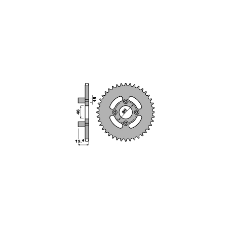 PBR rear sprocket 319 48 F MALAGUTI 50 ENDURO 86-91 (chain 415)