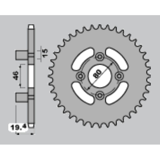 CHT rear sprocket 319 50 FANTIC 50 (RG6) (319-50)