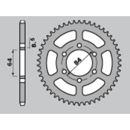CHT rear sprocket 809 44 SUZUKI DR 125SE '94-'00 (pitch 428)