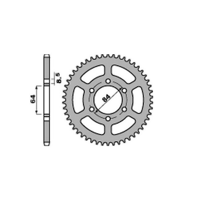 JR rear sprocket SUZUKI TS 125 ER 78-85, DR 125SE '94-'00 (JTR809.44) (pitch 428)