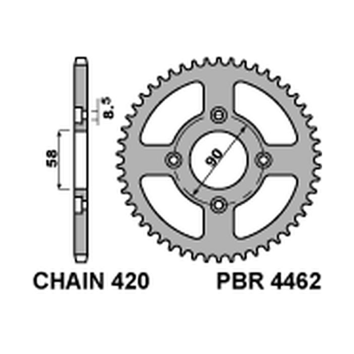 PBR rear sprocket 4462 35 F (pitch 420)