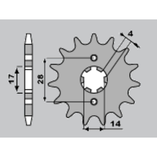 CHT rear sprocket 4402 52 YAMAHA DT50R, RIEJU 50, PEUGEOT 50, DEBI SENDA 50 (JTR1131.52) (pitch 420)