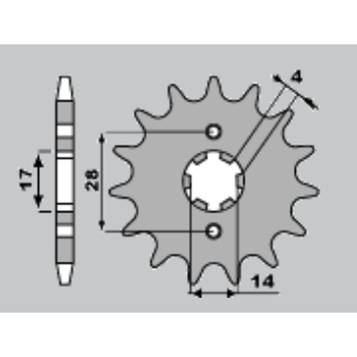 CHT rear sprocket 4402 52 YAMAHA DT50R, RIEJU 50, PEUGEOT 50, DEBI SENDA 50 (JTR1131.52) (pitch 420)