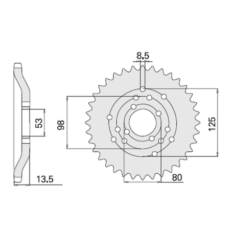 CHT rear sprocket 4331 50 (2035-50) DERBI SENDA 50 '96-'99