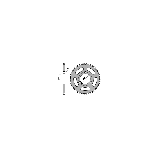 PBR rear sprocket 239 36 F HONDA MBX 80F 83-87 (pitch 420) (JTR239.36)