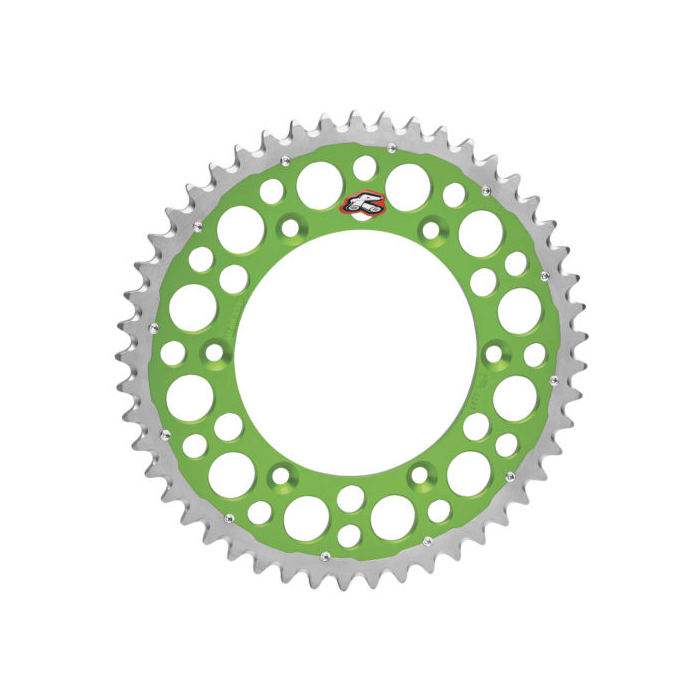 RENTHAL rear sprocket TWINRING 489 50 (steel-aluminum) color green KAWASAKI KX/KXF (JTR460,50) (48950)