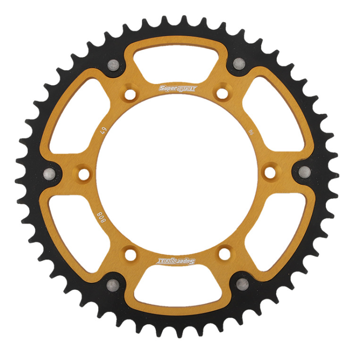 SUPERSPROX rear sprocket 808 49 STEALTH (steel-aluminum) SUZUKI RM/RMZ (JTR808.49) color gold