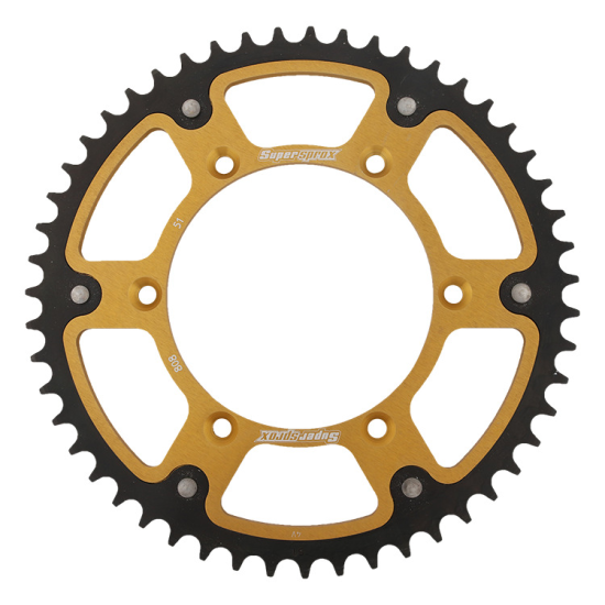 SUPERSPROX rear sprocket 808 51 STEALTH (steel-aluminum) SUZUKI RM/RMZ (JTR808.51) color gold