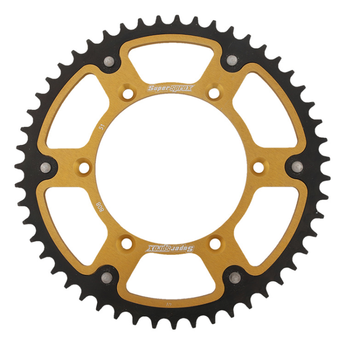 SUPERSPROX rear sprocket 808 51 STEALTH (steel-aluminum) SUZUKI RM/RMZ (JTR808.51) color gold