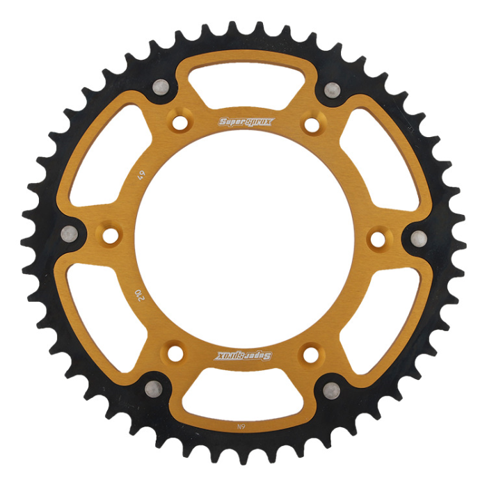 SUPERSPROX rear sprocket 289 49 STEALTH (steel-aluminum) HONDA CR/CRF/XR '83-'16 (JTR210.49) color gold