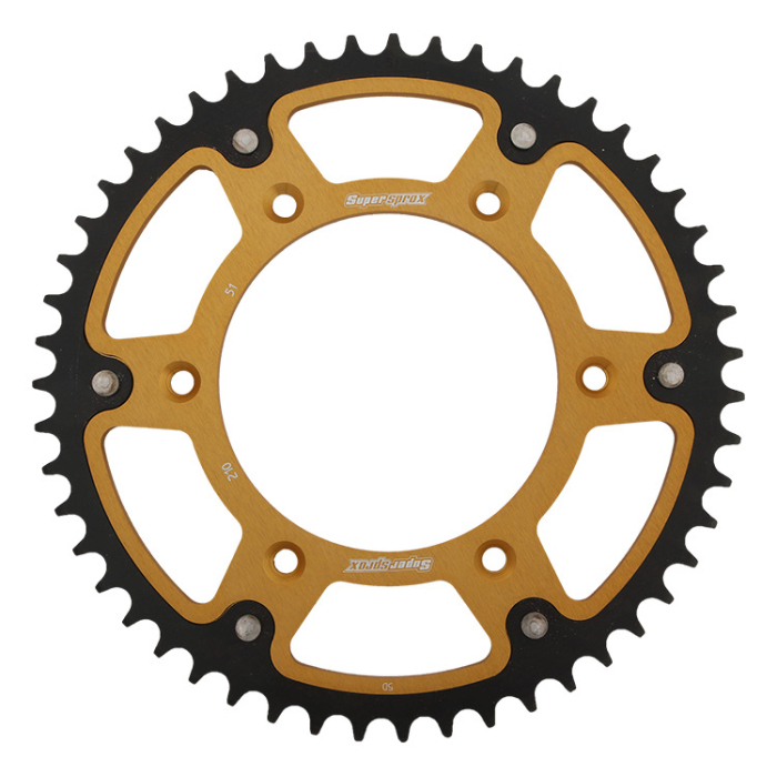 SUPERSPROX rear sprocket 289 51 STEALTH (steel-aluminum) HONDA CR/CRF '83-'16 (JTR210.51) color gold