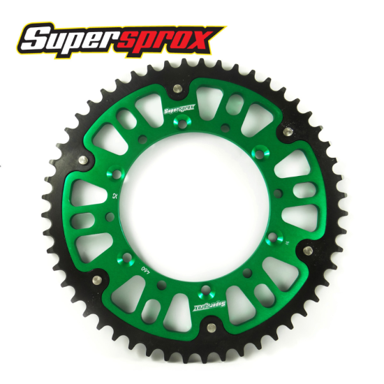 SUPERSPROX rear sprocket 489 49 STEALTH (steel-aluminum) KAWASAKI KX/KXF `84-18 (JTR460.49) color green
