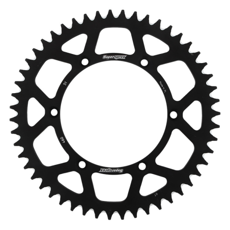 SUPERSPROX galinė žvaigždė aliumininė 7075-T6 489 51 KAWASAKI KX/KXF 84-18 (JTR460.51) spalva juoda