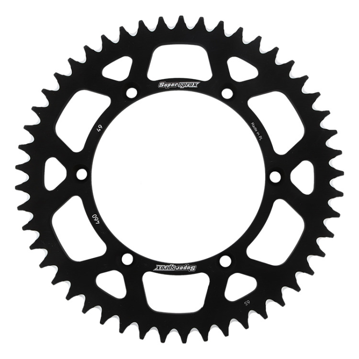 SUPERSPROX rear sprocket aluminum 7075-T6 489 49 KAWASAKI KX/KXF 84-18 (JTR460.49) color black