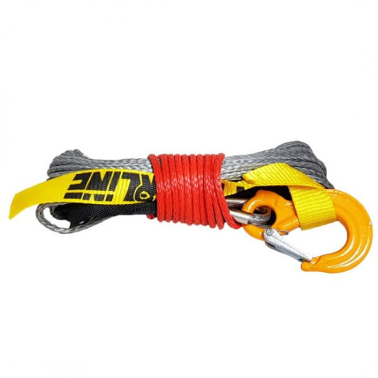 Quad winch synthetic rope with hook