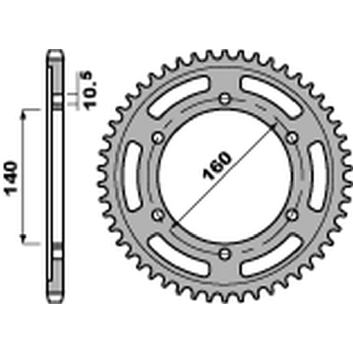 PBR rear sprocket 502 46 C45 KAWASAKI GPZ 750 '84-'88, GPZ 1100 '95-'98, ZZ-R 1100 '90-'01 (JTR502.46) (pitch 530)