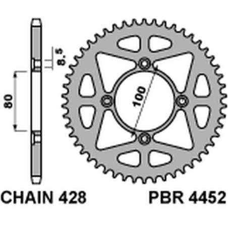 PBR galinė žvaigždė 4452 55 BETA 125 REV3 TRIAL (03-05)