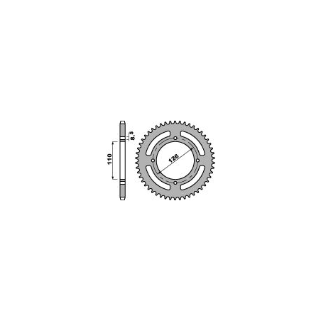PBR rear sprocket 4656 44 aluminum KAWASAKI KLX 125 (10-14) (pitch 428)