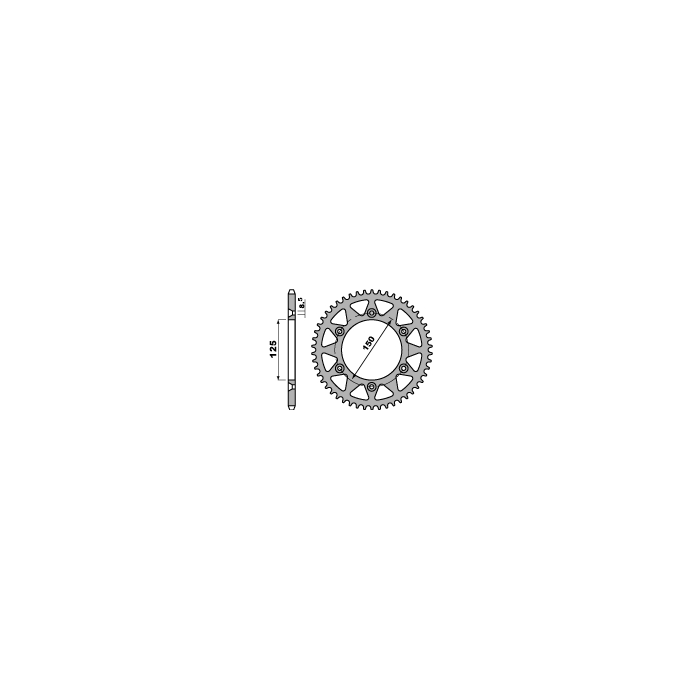 PBR rear sprocket 899 53 aluminum (pitch 520)