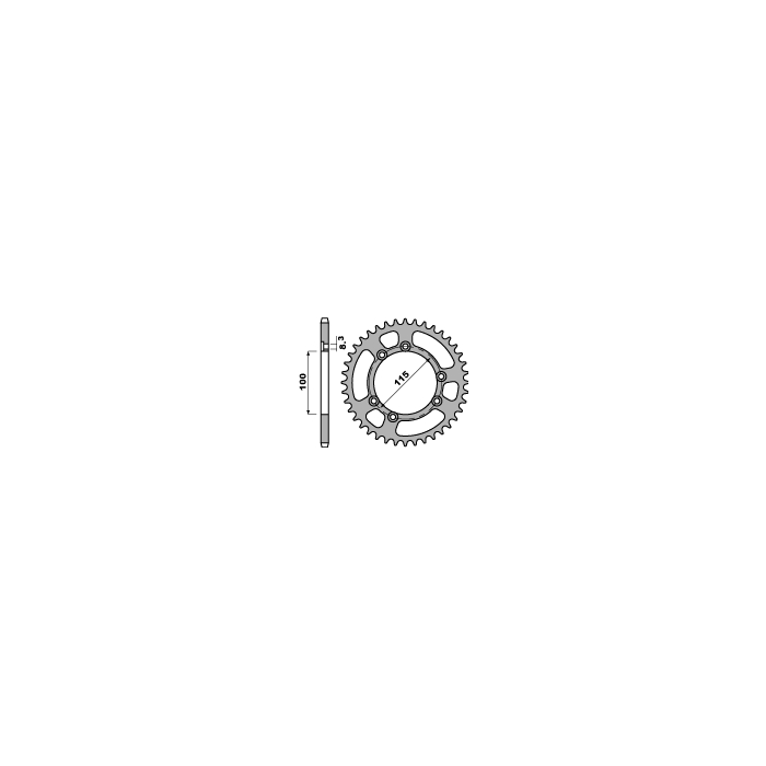PBR rear sprocket 4371 41 aluminum (pitch 520)