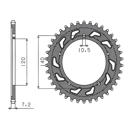 SUNSTAR rear sprocket 4398 44 SUZUKI/TRIUMPH (JTR1792.44)* (pitch 525) (439844JT)