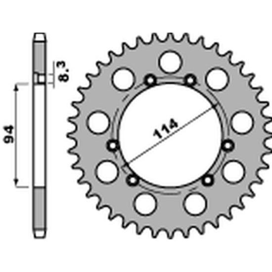 PBR galinė žvaigždė 326 40 aliumininė MONTESA 310/314/315 COTA (94-00) (žingsnis 520)