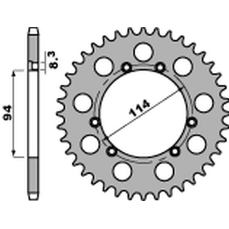 PBR rear sprocket 326 40 aluminum MONTESA 310/314/315 COTA (94-00) (pitch 520)