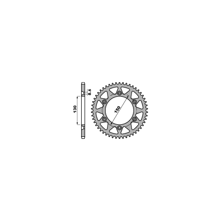 PBR rear sprocket 270 47 L (pitch 520) (JTR251.47)