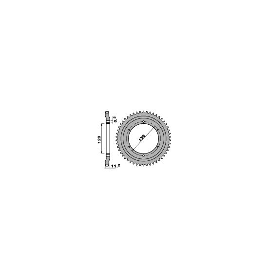 PBR rear sprocket 827 47 F YAMAHA TZR 125R (91) (step 428)