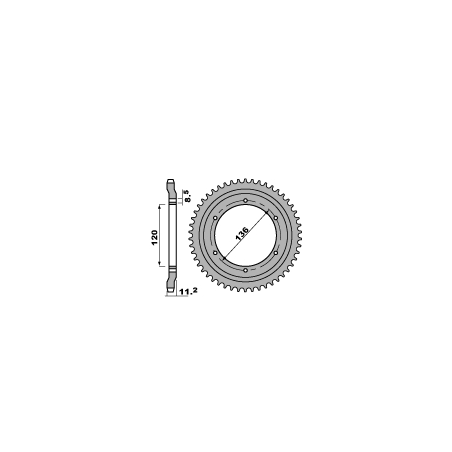 PBR rear sprocket 827 47 F YAMAHA TZR 125R (91) (step 428)