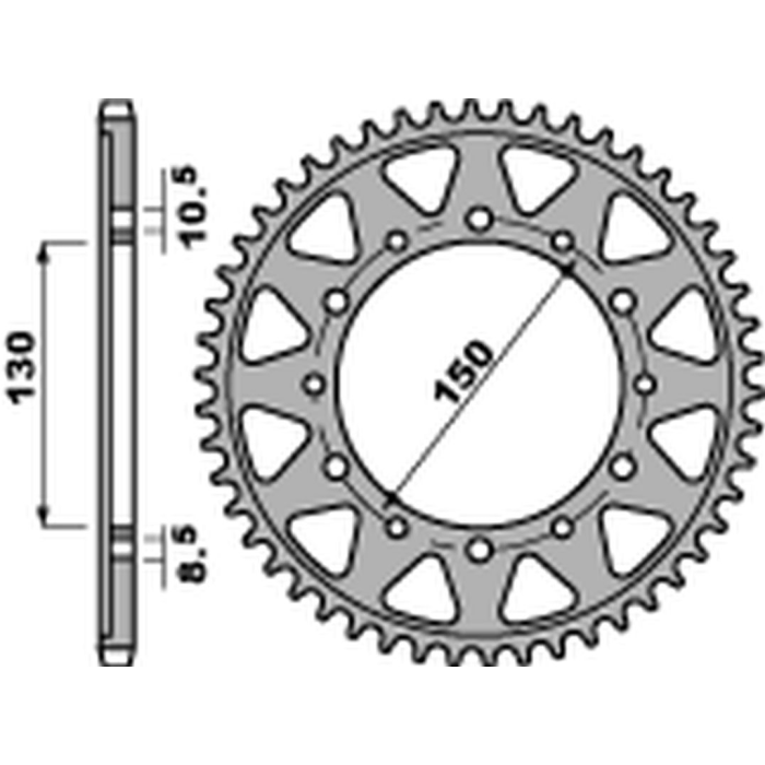 PBR rear sprocket 860 50 C45 YAMAHA FZS 600 FAZER/YZF THUNDERCAT '96-'03, GTS 1000 '93-'01, XJR 1200/1300, FJ 1100/1200 (JTR85