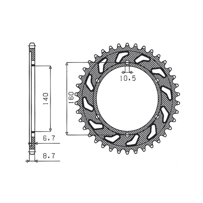 SUNSTAR rear sprocket 502 44 KAWASAKI GPX 750R, GPZ 750/900/1100, ZRX/ZZR 1100 (JTR502.44) (pitch 530) (50244JT)